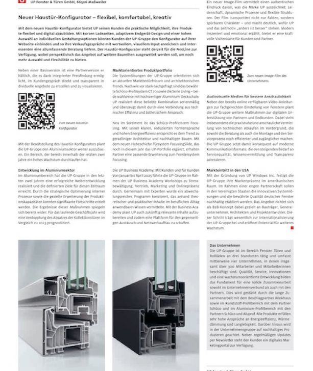 UP in der Bauelemente Bau 08 -2024