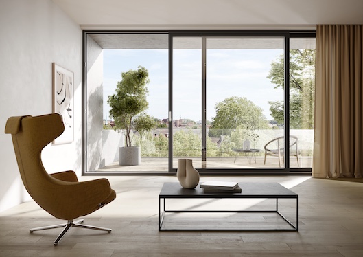 Stilvolles Wohnzimmer mit Winkhaus ActivePilot comfort SCS+